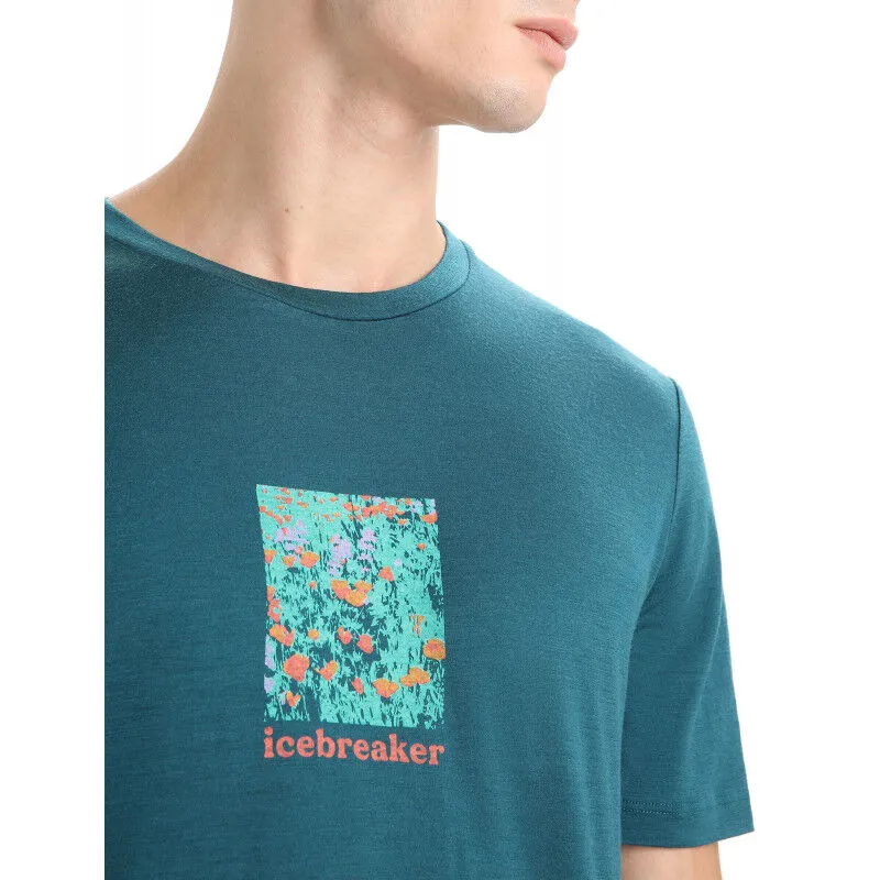 Icebreaker Tech Lite II SS Tee Wildflower Bloom - T-shirt en laine mérinos homme | Hardloop