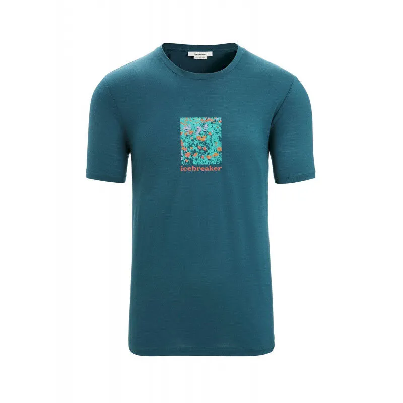 Icebreaker Tech Lite II SS Tee Wildflower Bloom - T-shirt en laine mérinos homme | Hardloop