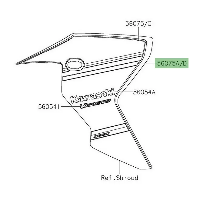 Liserè écope de radiateur peinte Versys 1000 (2019-2022) | Moto Shop 35