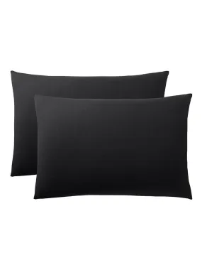 Lot De 2 Taies D'oreiller Noir 50 X 70 Cm / 100% Coton / 57 Fils/cm² - Noir