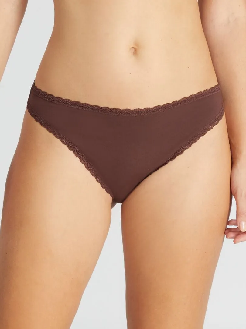 Lot de 3 tangas - chocolat