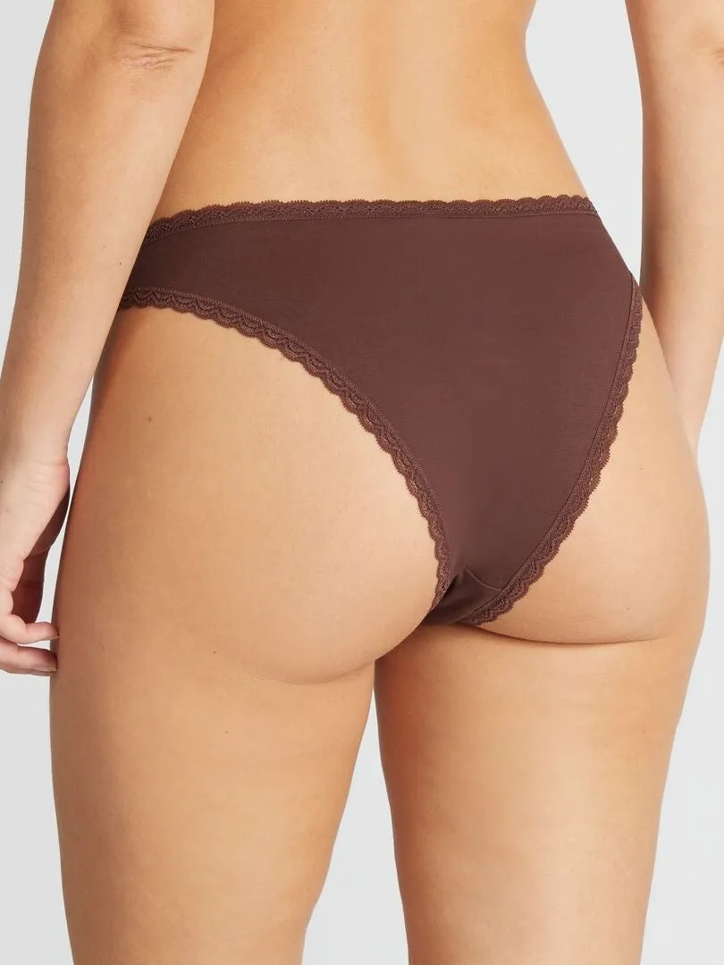 Lot de 3 tangas - chocolat