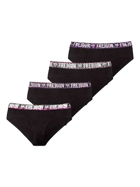 Lot de 4 Boxers coton fille Uni Freegun - Noir