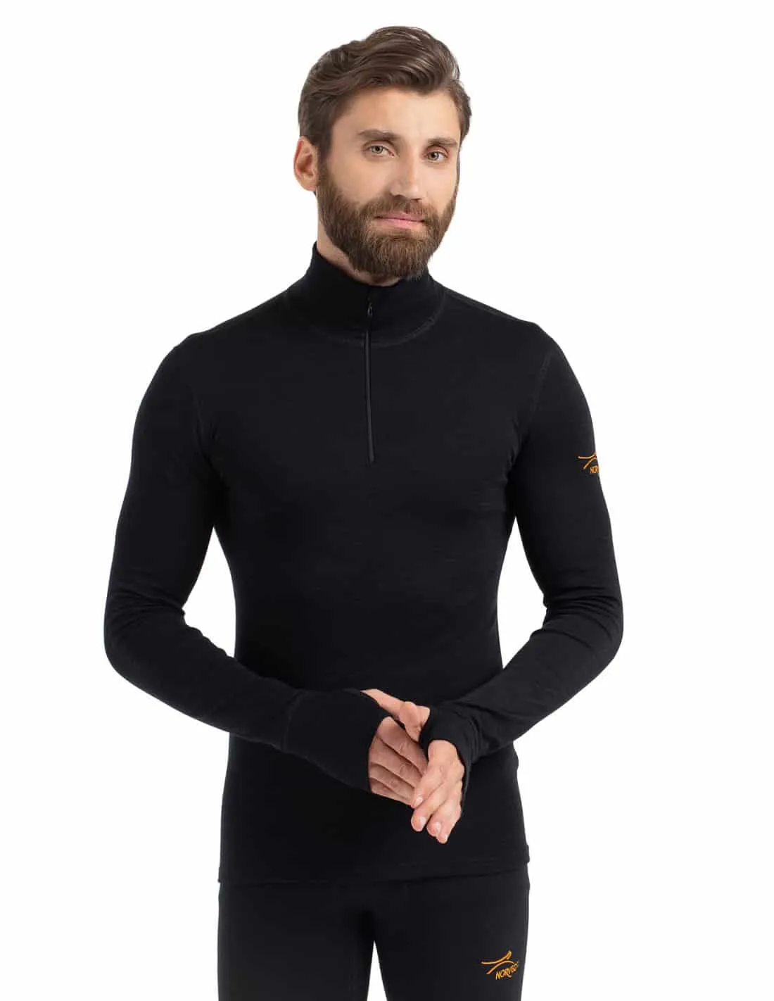 Maillot thermique Homme col zippé en laine mérinos, Protection -30°C