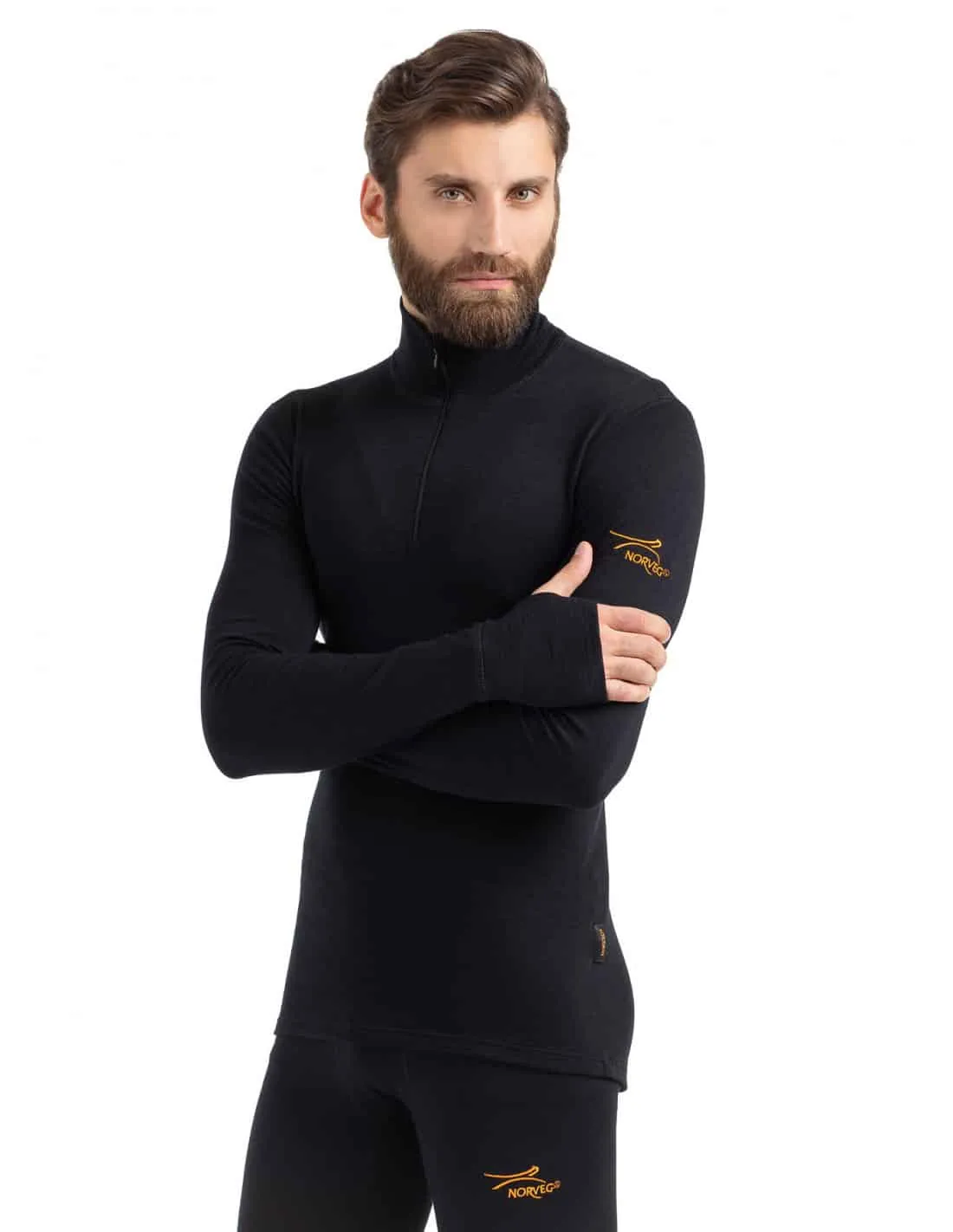 Maillot thermique Homme col zippé en laine mérinos, Protection -30°C