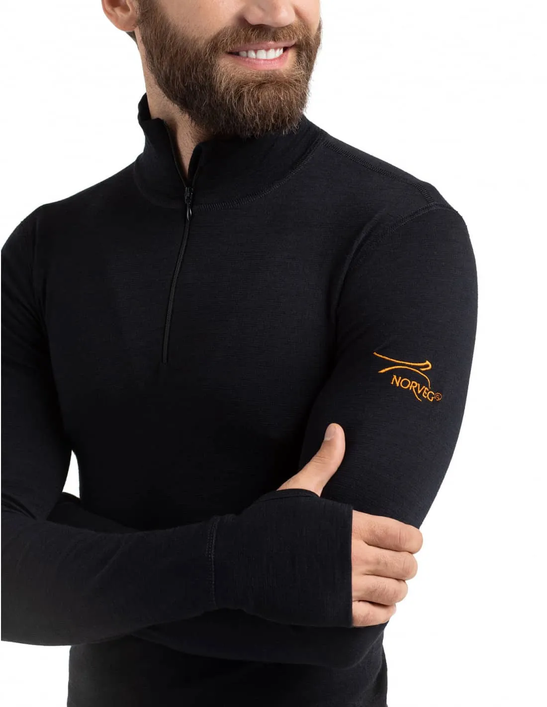 Maillot thermique Homme col zippé en laine mérinos, Protection -30°C