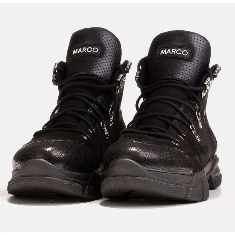 Marco Shoes Bottes de sport pour femmes avec une légère isolation automne-hiver le noir