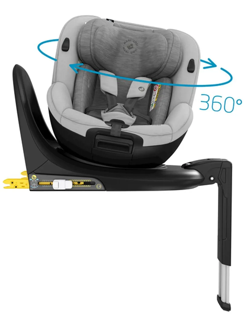 MAXI-COSI siège auto Mica i-Size, De 0 à 4 ans, Pivotant à 360°, avec base ISOFIX, Authentic Grey - Gris Gris