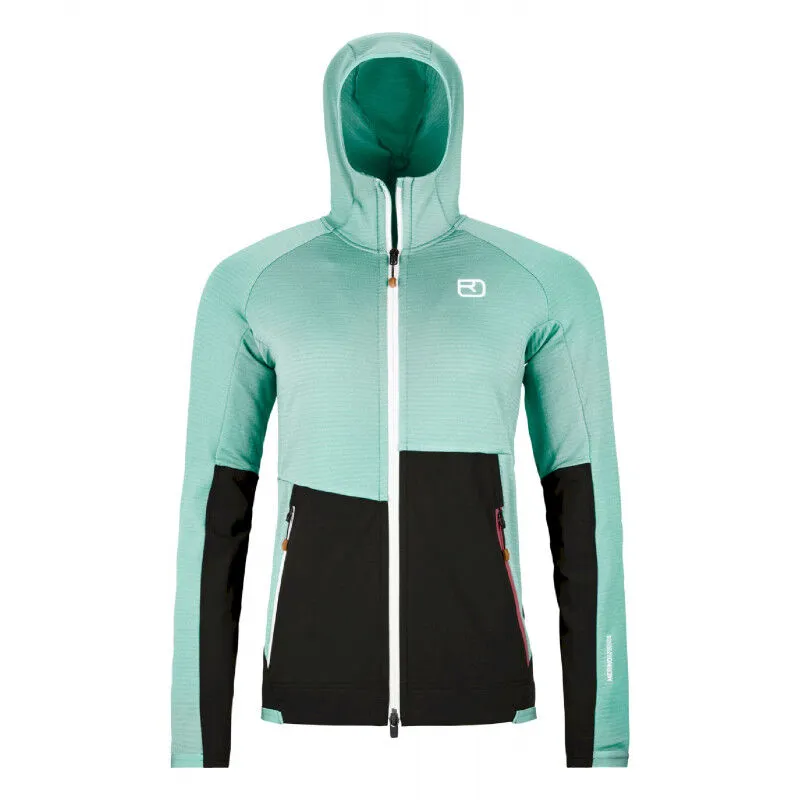 Ortovox Fleece Rib Hoody - Polaire en laine mérinos femme | Hardloop