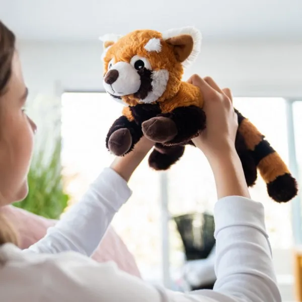 Panda roux, peluche bouillotte déhoussable, micro-ondes