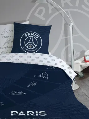 Parure de lit imprimée 100% coton, PSG STARS - Bleu nuit