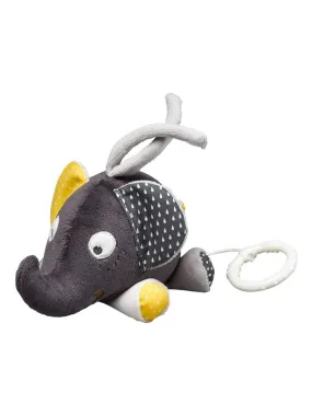 Peluche Mini Musical Eléphant en velours gris - SAUTHON - Gris