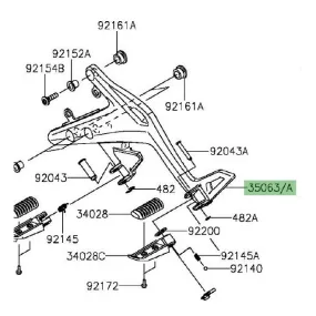 Platine repose-pieds Kawasaki Er-6n (2012-2016) | Moto Shop 35