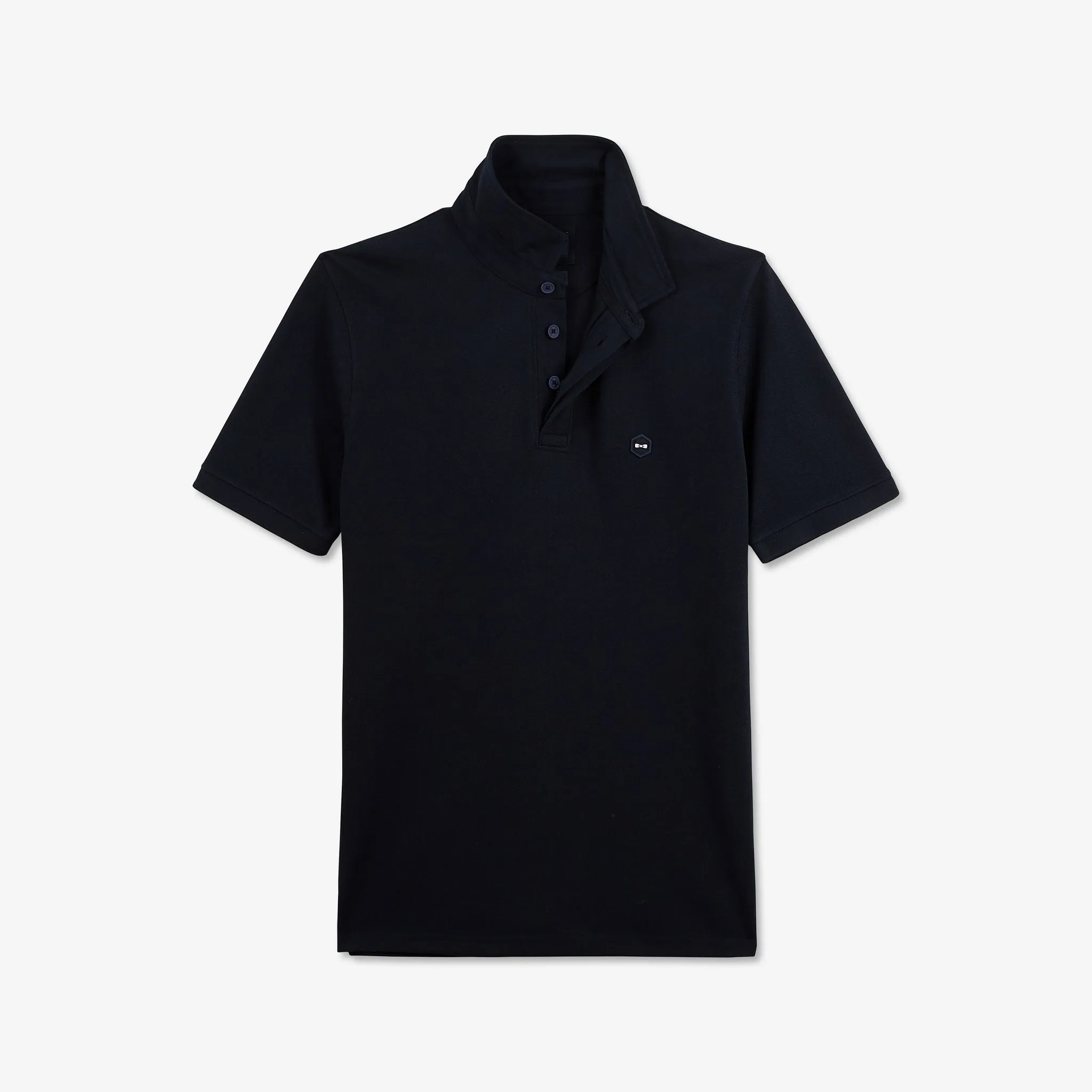 Polo bleu marine en coton piqué