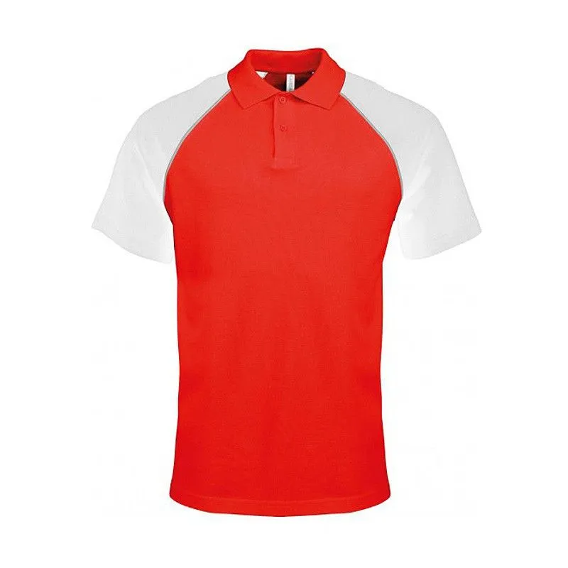 Polo pour homme Kariban avec manches courtes, modèle BASE BALL