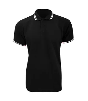 Polo à manches courtes  pour homme noir/blanc Kustom Kit