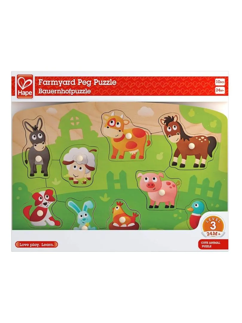 Puzzle FARMYARD PEG Hape - N/A