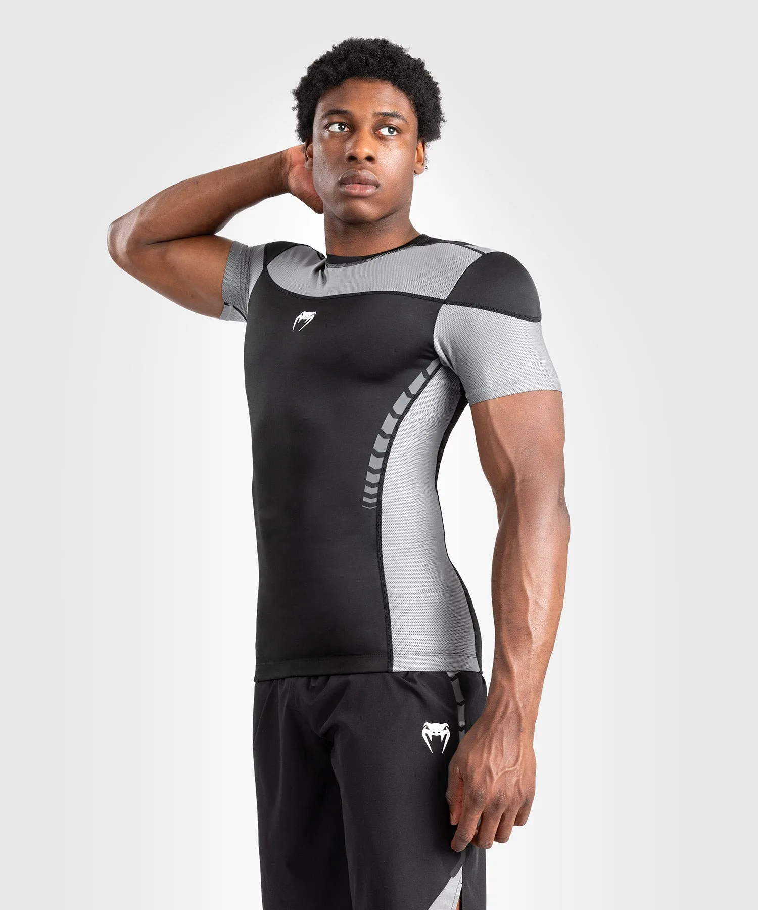 Rashguard À Manches Courtes pour Hommes Venum Tempest - Noir/Gris