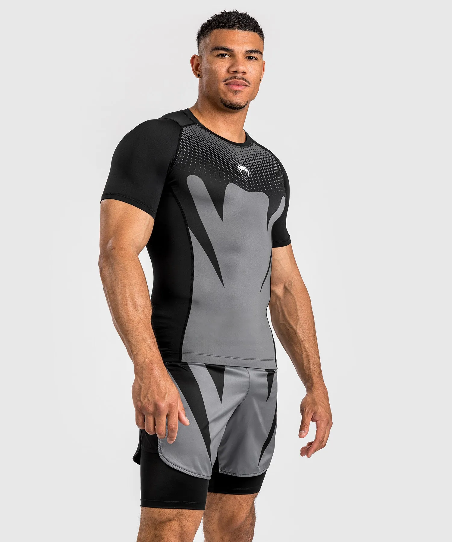 Rashguard à Manches courtes pour Hommes Venum Attack - Noir/Gris