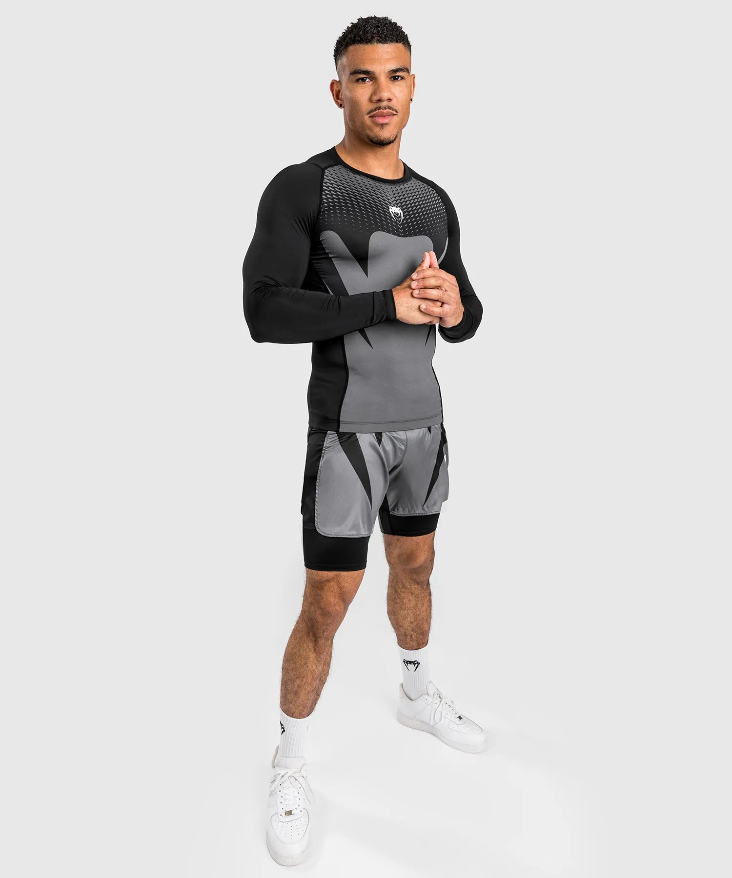 Rashguard à Manches Longues pour Hommes Venum Attack - Noir/Gris