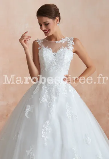 Robe de mariée Agathe en Dentelle, Tulle