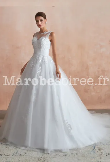 Robe de mariée Agathe en Dentelle, Tulle