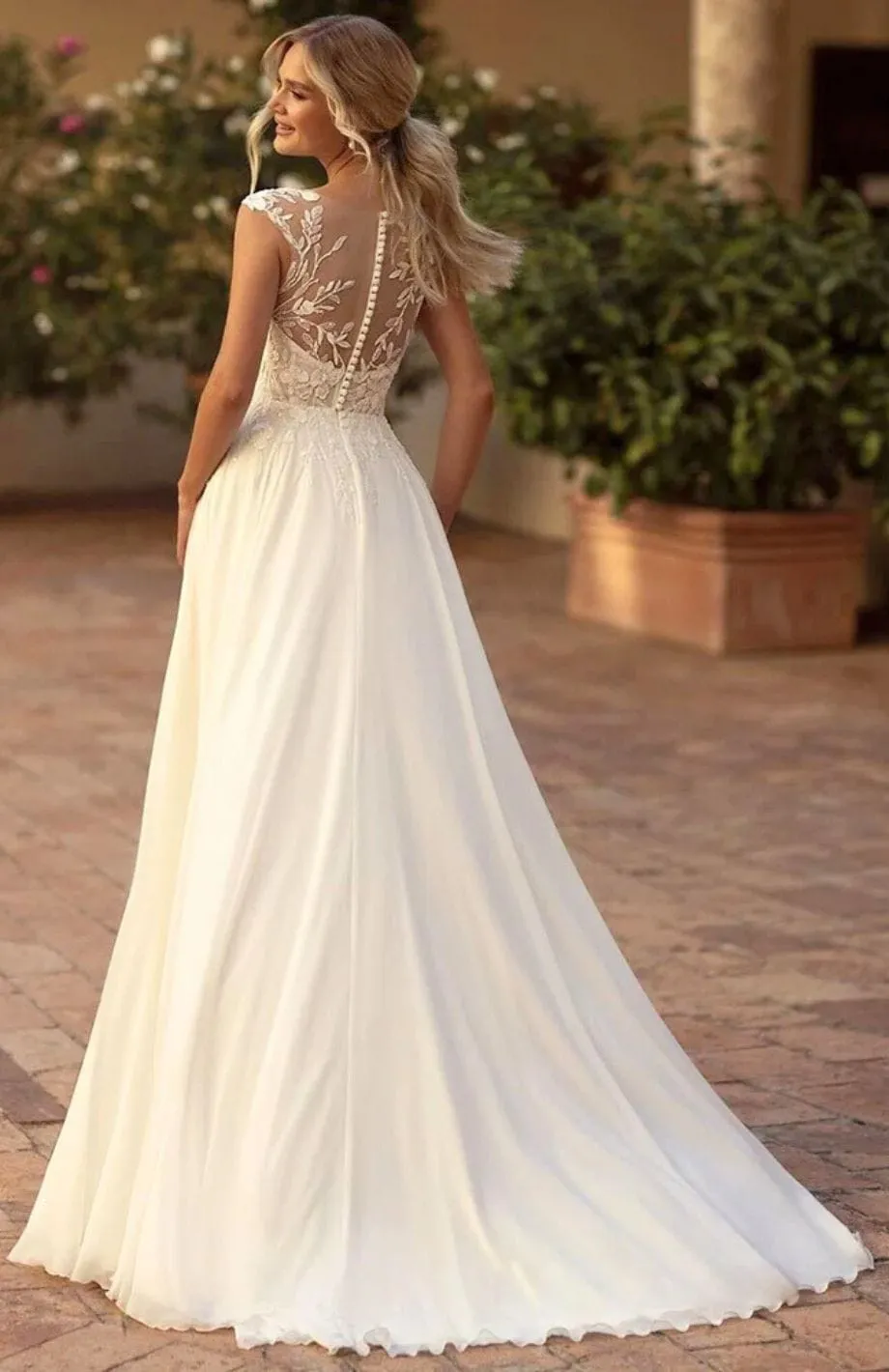 Robe De Mariée Champêtre Longue Été