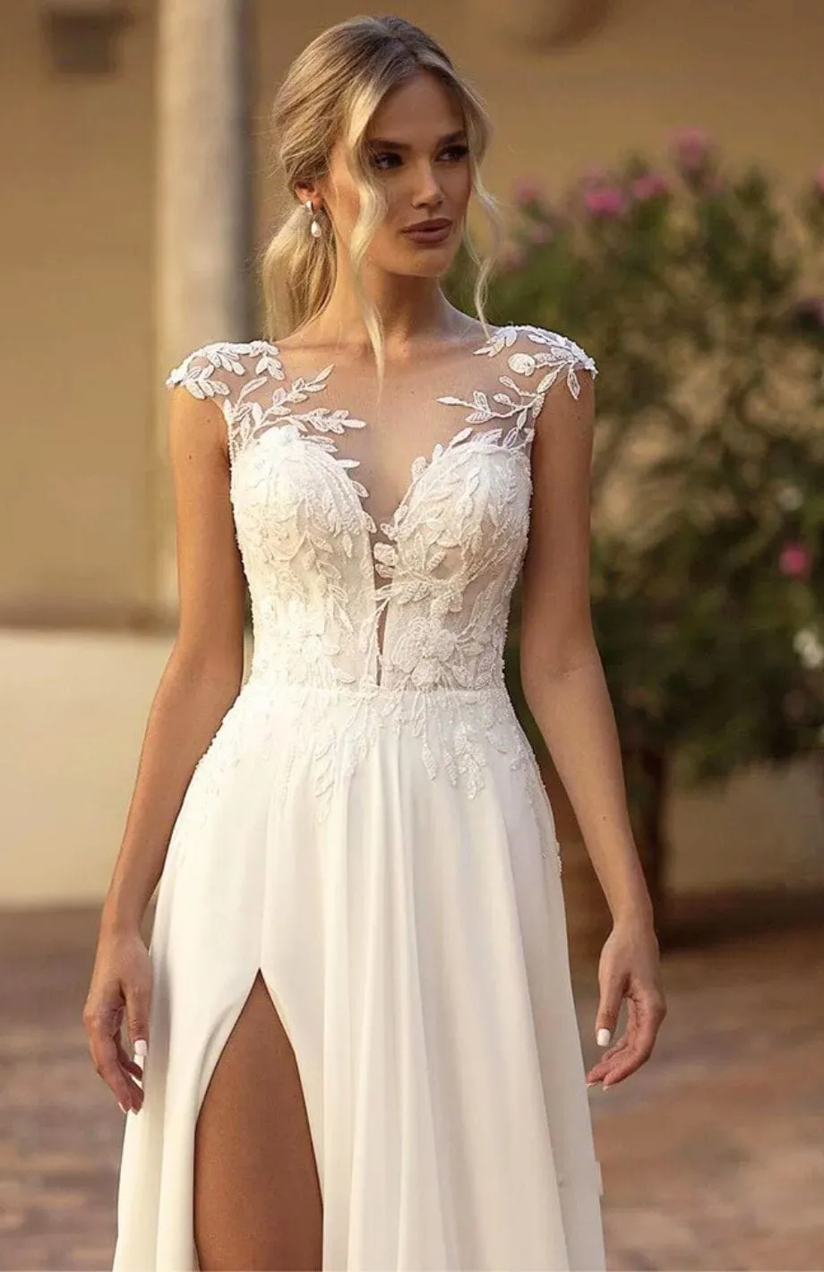 Robe De Mariée Champêtre Longue Été