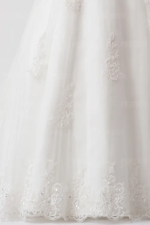 Robe de mariée dentelle blanche bustier avec bretelles détachables