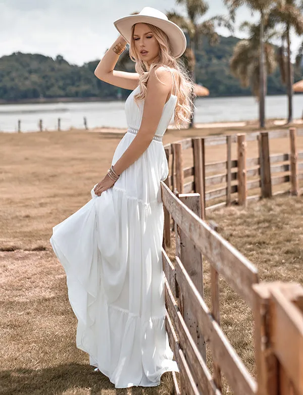 Robe de mariée simple de style A-Line Long Beach