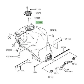 Réservoir à essence Kawasaki Versys 1000 (2015-2018) | Moto Shop 35