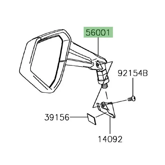Rétroviseur d'origine Kawasaki Z1000 (2014 et +) | Moto Shop 35