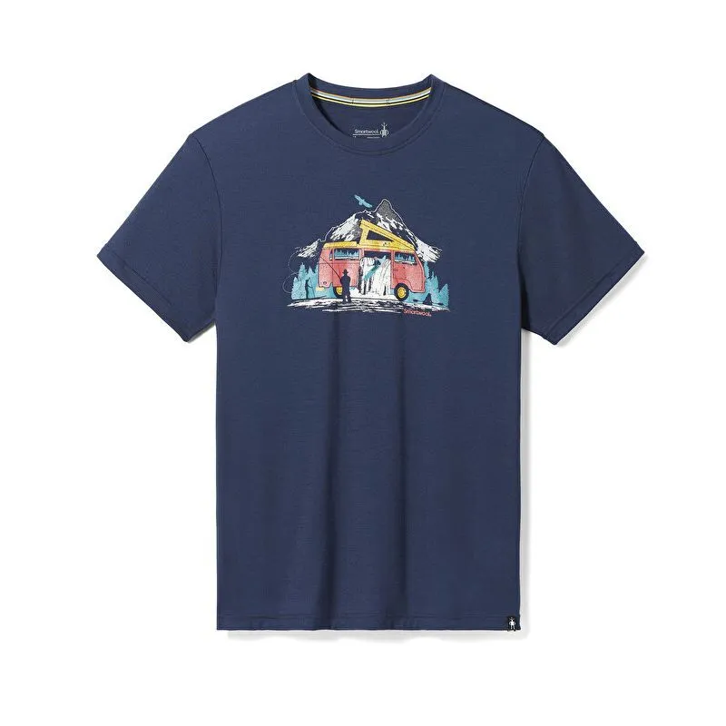 Smartwool River Van Graphic Short Sleeve Tee Slim Fit - T-shirt en laine mérinos homme | Hardloop