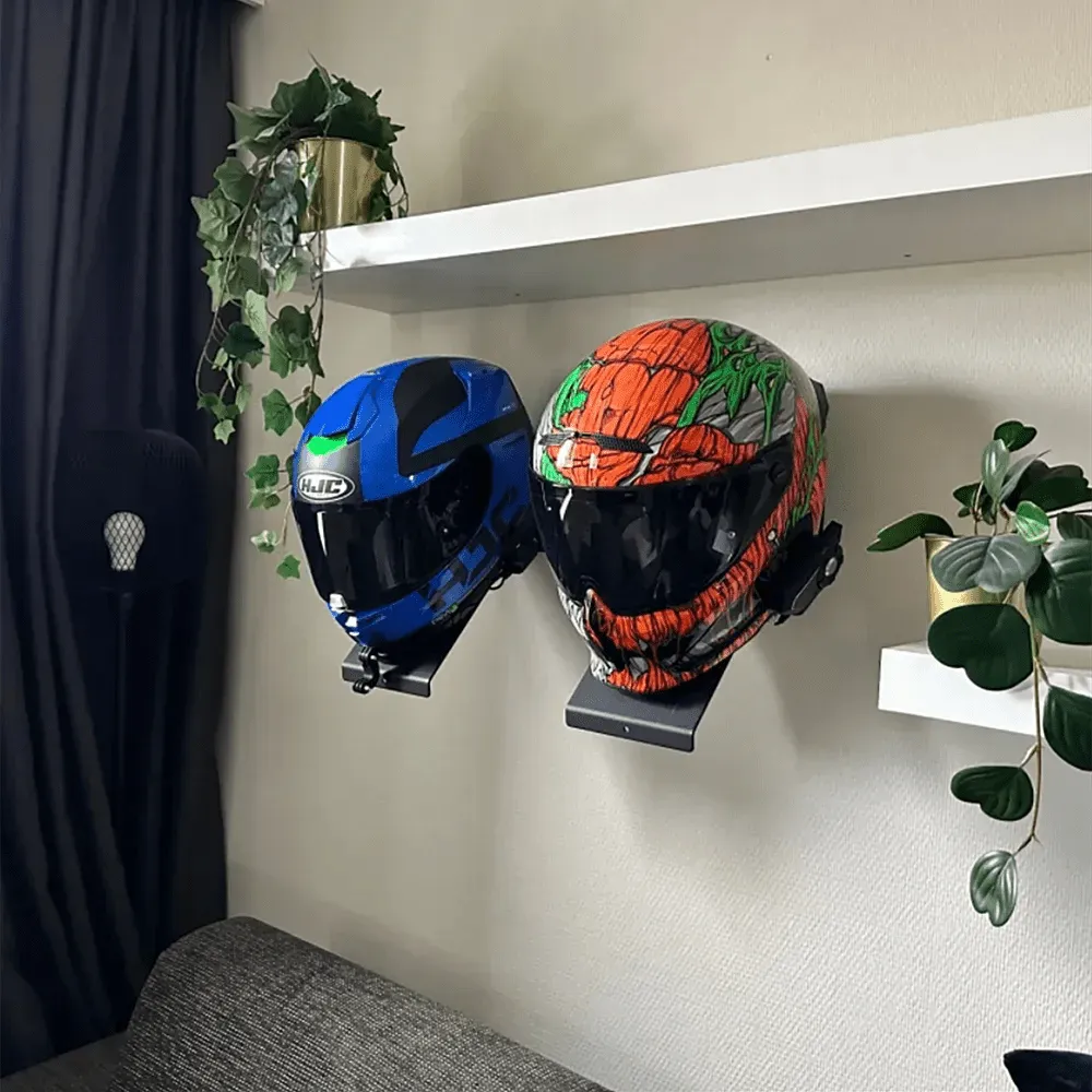 Support casque moto mural