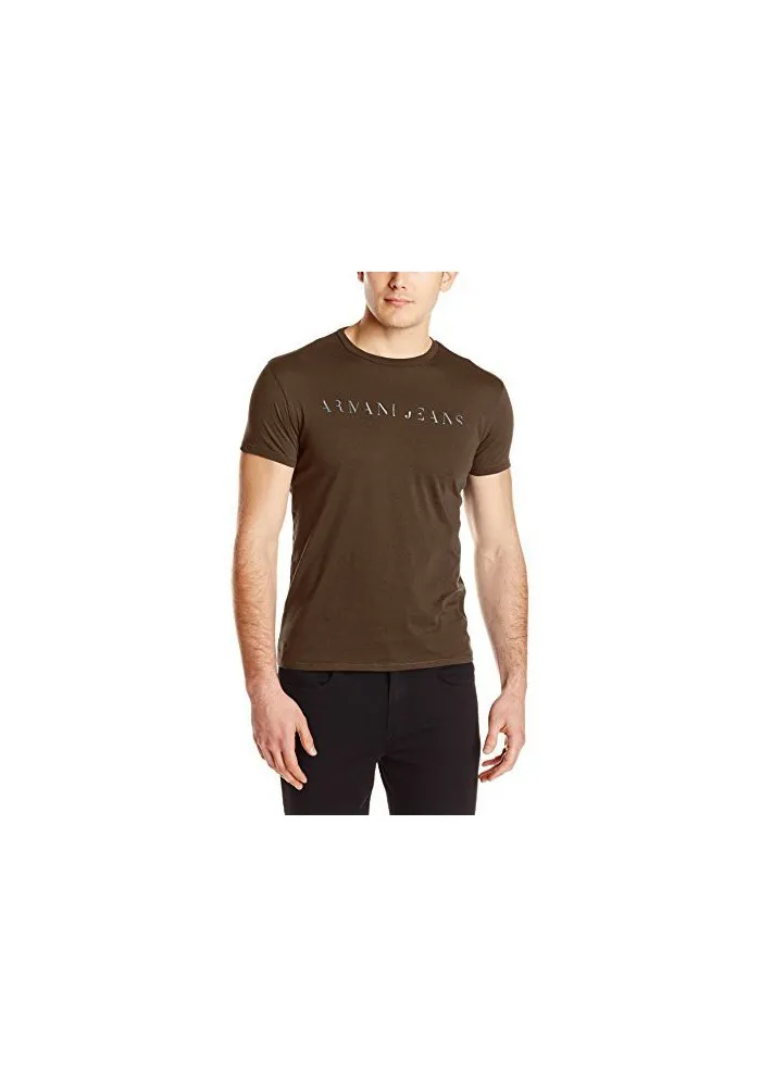  T-Shirt col Rond Armani pour Hommes Slim Fit Embossed Foil Print