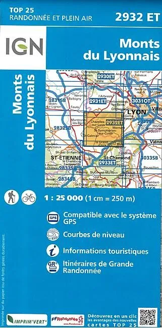 TOP25 2932ET MONTS DU LYONNAIS 1 25 000