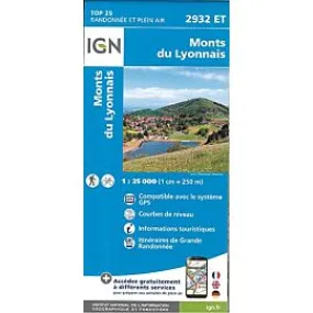 TOP25 2932ET MONTS DU LYONNAIS 1 25 000