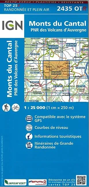 TOP25R 2435OTR MONTS DU CANTAL 1 25 000