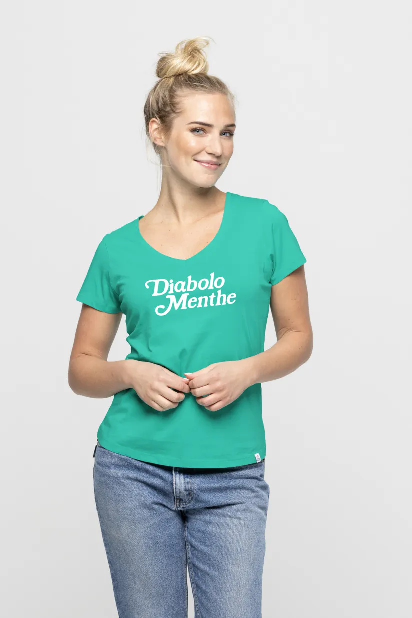 Tshirt femme col V DIABOLO MENTHE by French disorder