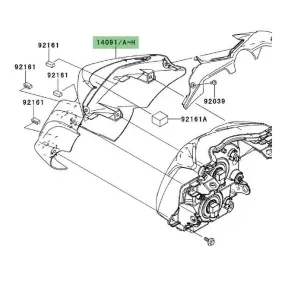 Tête de fourche peinte Kawasaki Er-6n (2009-2011) | Moto Shop 35