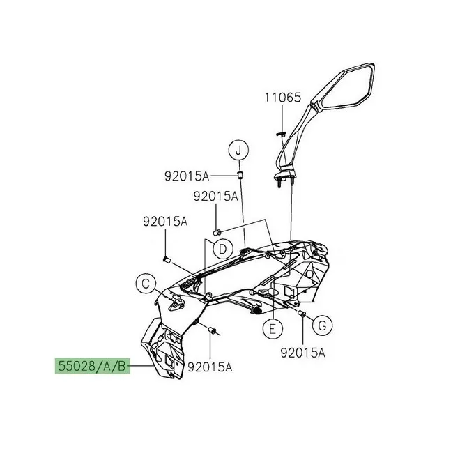 Tête de fourche peinte Kawasaki Ninja 1000SX (2020-2024) | Moto Shop 35