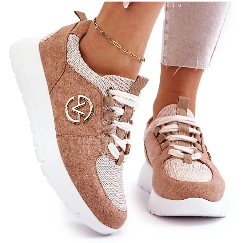 Vinceza Chaussures de sport à plateforme pour femmes Beige Aisha