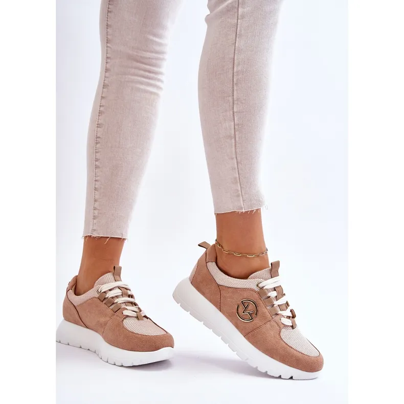 Vinceza Chaussures de sport à plateforme pour femmes Beige Aisha