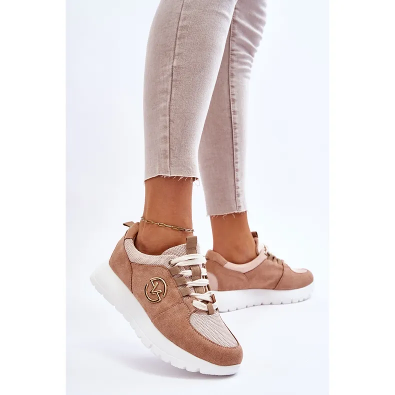 Vinceza Chaussures de sport à plateforme pour femmes Beige Aisha