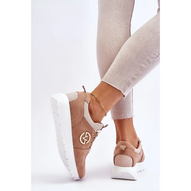 Vinceza Chaussures de sport à plateforme pour femmes Beige Aisha