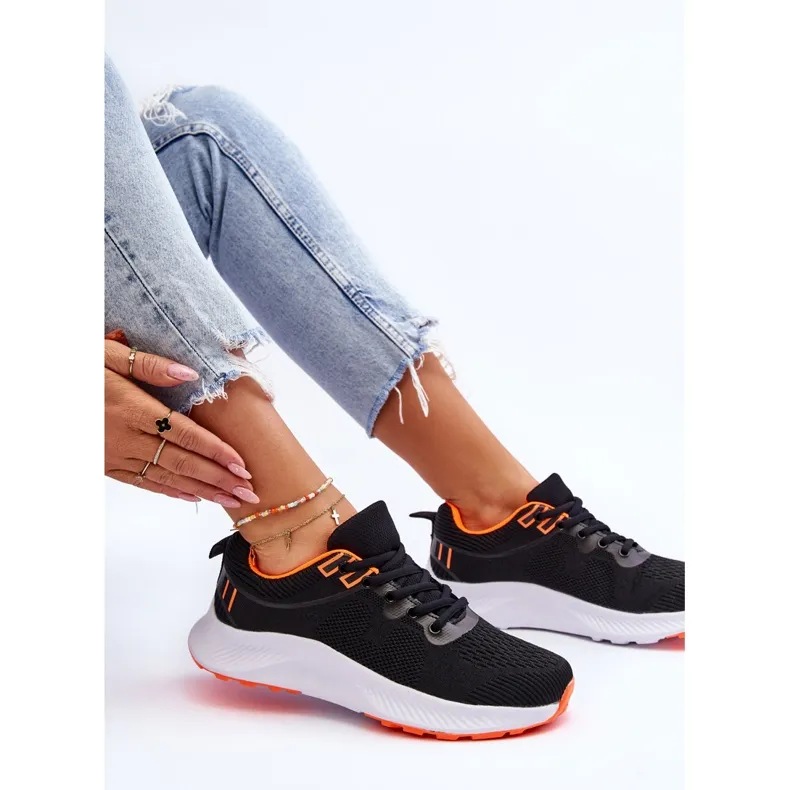 WR1 Chaussures de sport classiques pour femmes à lacets Noir-Orange Darla le noir