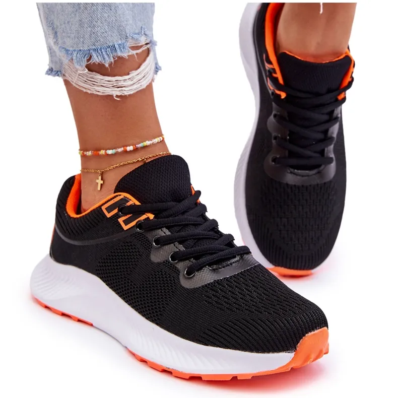 WR1 Chaussures de sport classiques pour femmes à lacets Noir-Orange Darla le noir