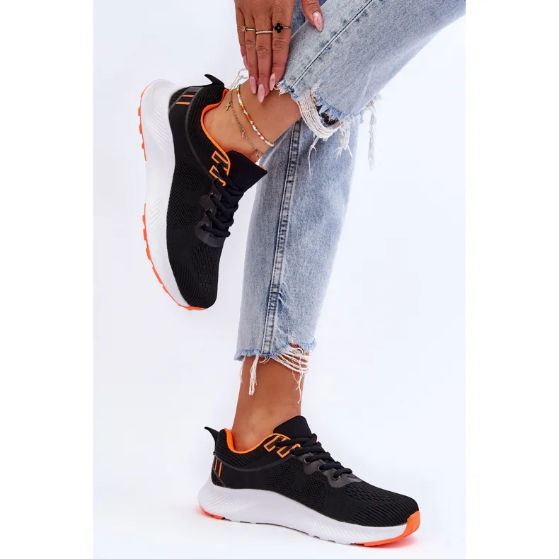 WR1 Chaussures de sport classiques pour femmes à lacets Noir-Orange Darla le noir