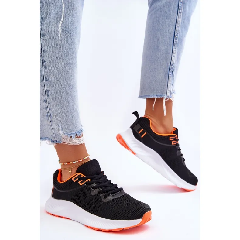 WR1 Chaussures de sport classiques pour femmes à lacets Noir-Orange Darla le noir