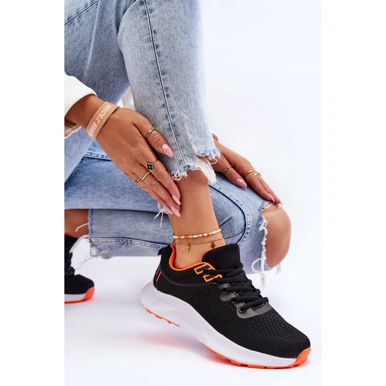 WR1 Chaussures de sport classiques pour femmes à lacets Noir-Orange Darla le noir